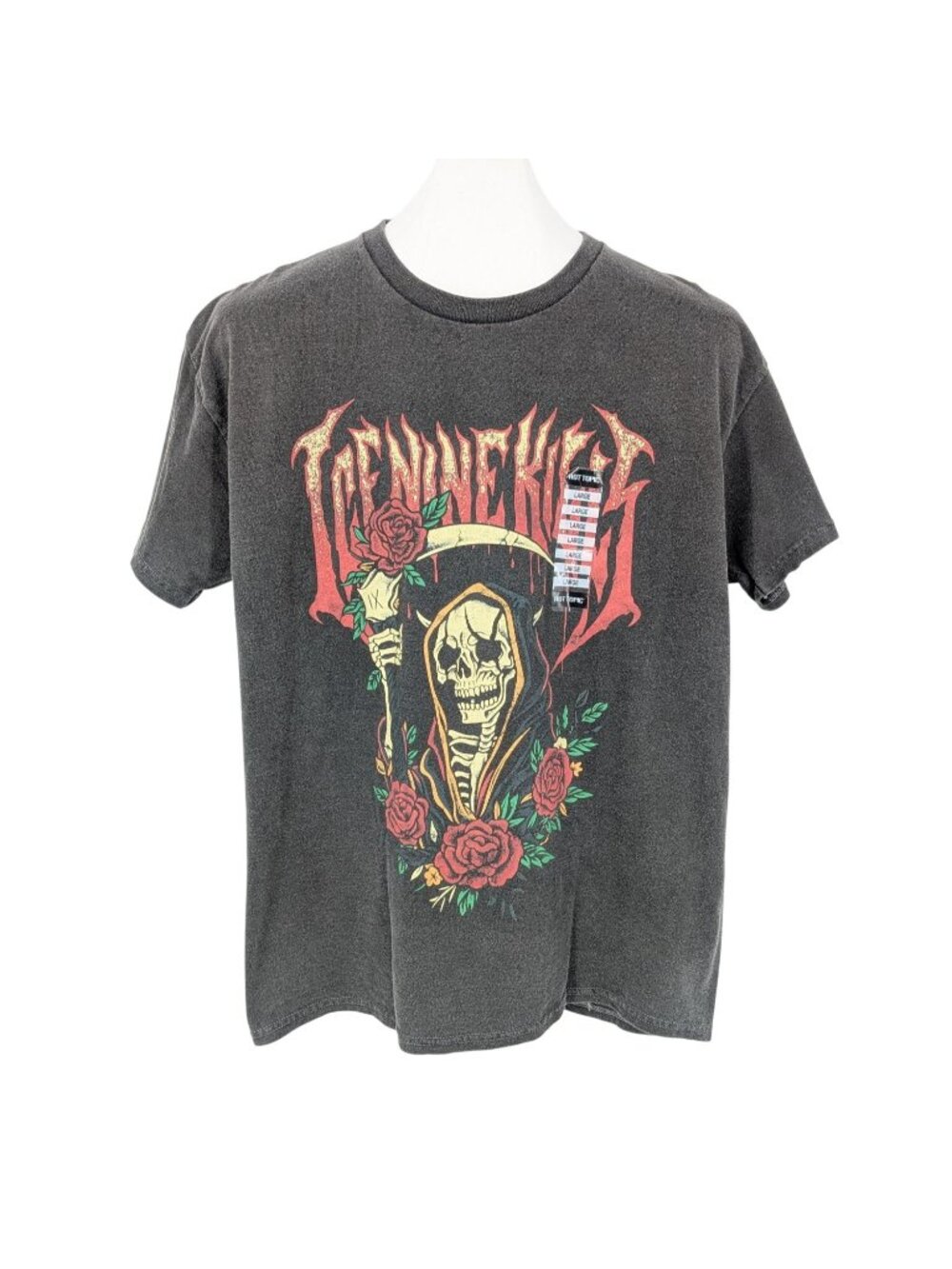 Ice‎ Nine Kills Graphic Band T Shirt Reaper Rose Goth Grunge Heavy Metal Large
